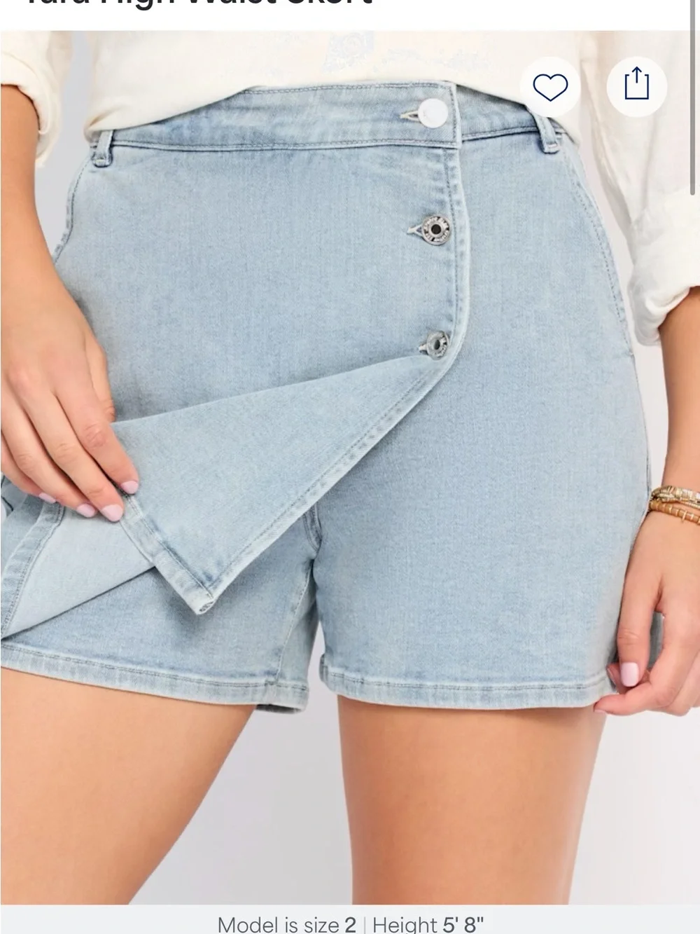 Studio Light Blue High-Rise Denim Mini Skort